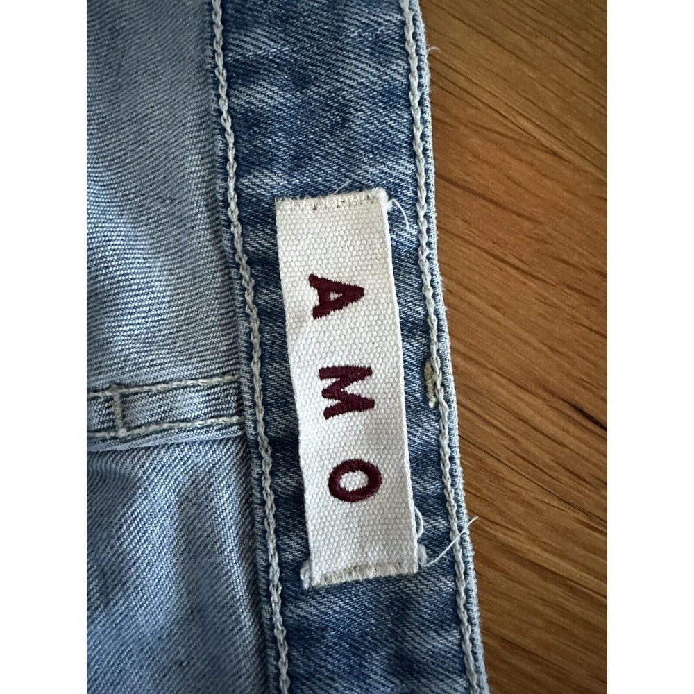 AMO Jeans Size 30/26 Twist Sweet Cheeks Cropped Piping Velvet Stripe Split Hem‍ - Picture 12 of 13